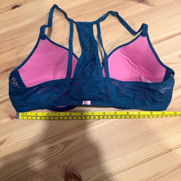 PINK Victoria's Secret Teal Lace Push-Up Bra 36B - Picture 3 of 5